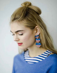 American Heart Rhinestone Earrings