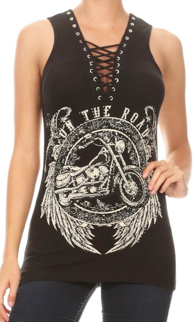 On The Road Rhinestone Tank